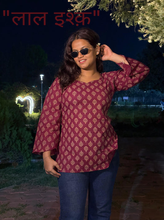 LAAL ISHQ BELL SLEEVES KURTI